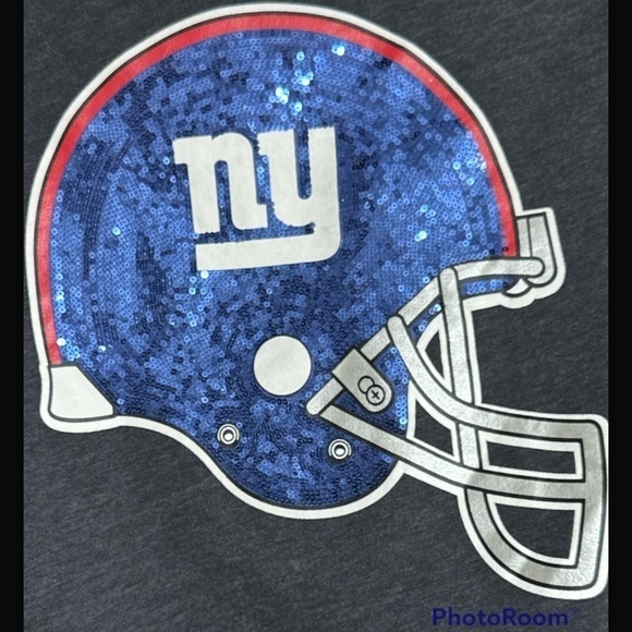 PINK NFL NYGiants Faux Fur Lined Zip Hoodie Sequinned Helmet Bling Warm Tailgate - Picture 6 of 10
